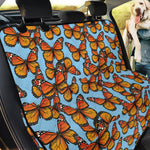 Orange Monarch Butterflies Pattern Print Pet Car Back Seat Cover