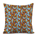 Orange Monarch Butterflies Pattern Print Pillow Cover