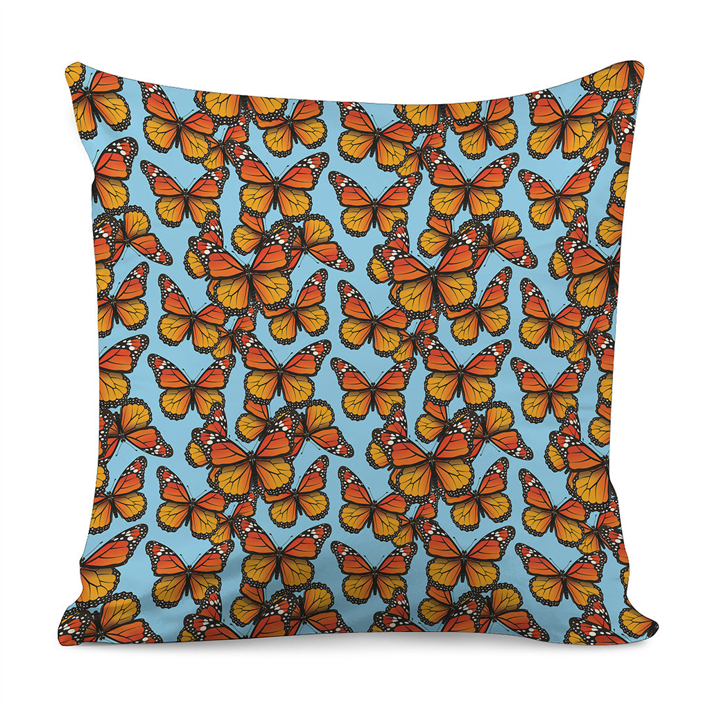 Orange Monarch Butterflies Pattern Print Pillow Cover