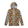 Orange Monarch Butterflies Pattern Print Pullover Hoodie