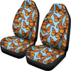 Orange Monarch Butterflies Pattern Print Universal Fit Car Seat Covers