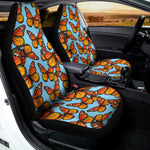 Orange Monarch Butterflies Pattern Print Universal Fit Car Seat Covers