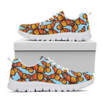 Orange Monarch Butterflies Pattern Print White Sneakers