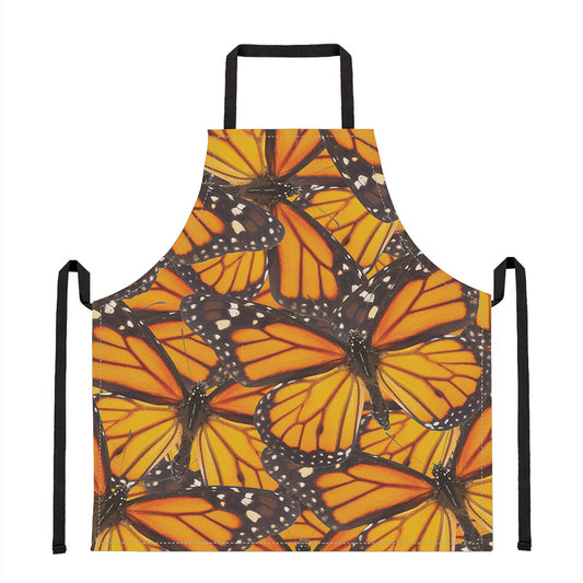 Orange Monarch Butterfly Pattern Print Apron