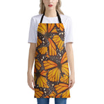 Orange Monarch Butterfly Pattern Print Apron