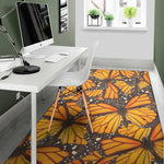 Orange Monarch Butterfly Pattern Print Area Rug