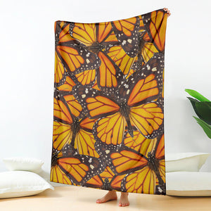 Orange Monarch Butterfly Pattern Print Blanket