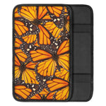 Orange Monarch Butterfly Pattern Print Car Center Console Cover
