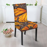 Orange Monarch Butterfly Pattern Print Dining Chair Slipcover