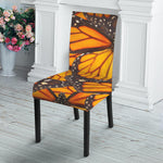 Orange Monarch Butterfly Pattern Print Dining Chair Slipcover
