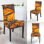 Orange Monarch Butterfly Pattern Print Dining Chair Slipcover