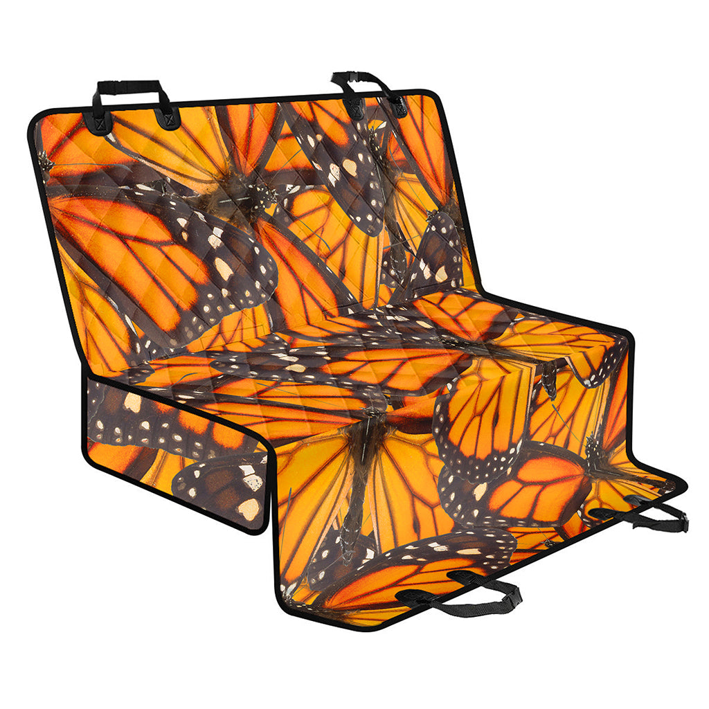 Orange Monarch Butterfly Pattern Print Pet Car Back Seat Cover