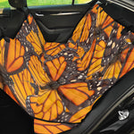 Orange Monarch Butterfly Pattern Print Pet Car Back Seat Cover