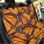 Orange Monarch Butterfly Pattern Print Pet Car Back Seat Cover