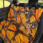 Orange Monarch Butterfly Pattern Print Pet Car Back Seat Cover