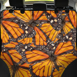 Orange Monarch Butterfly Pattern Print Pet Car Back Seat Cover