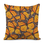 Orange Monarch Butterfly Pattern Print Pillow Cover