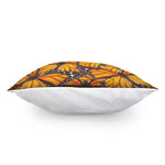 Orange Monarch Butterfly Pattern Print Pillow Cover