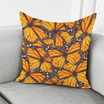 Orange Monarch Butterfly Pattern Print Pillow Cover