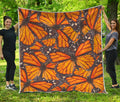 Orange Monarch Butterfly Pattern Print Quilt