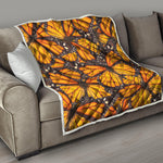 Orange Monarch Butterfly Pattern Print Quilt