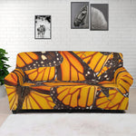 Orange Monarch Butterfly Pattern Print Sofa Cover