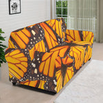 Orange Monarch Butterfly Pattern Print Sofa Cover