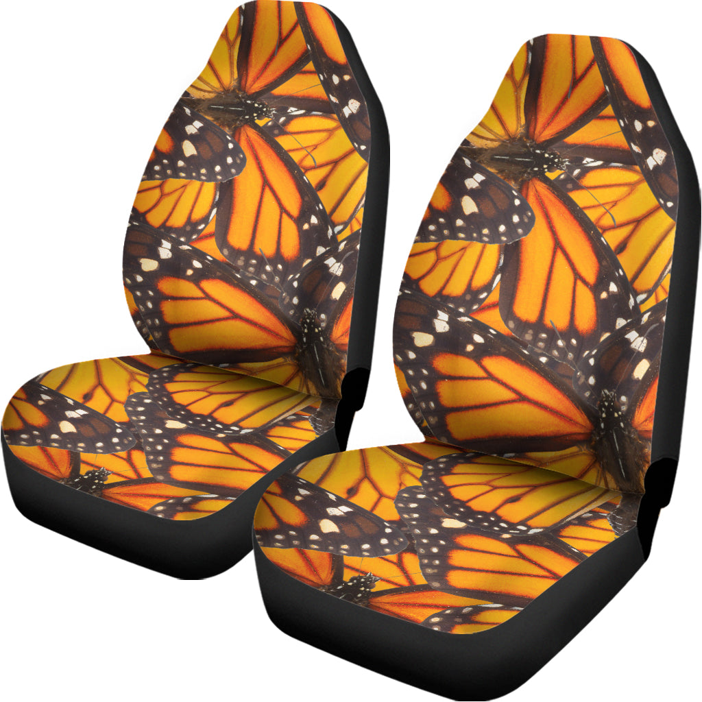 Orange Monarch Butterfly Pattern Print Universal Fit Car Seat Covers