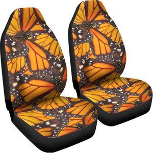 Orange Monarch Butterfly Pattern Print Universal Fit Car Seat Covers