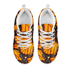 Orange Monarch Butterfly Pattern Print White Sneakers