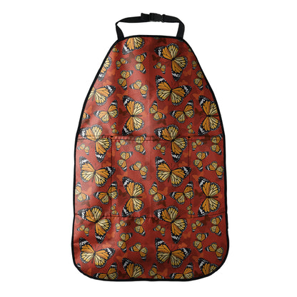 Orange Monarch Butterfly Print Car Seat Organizers