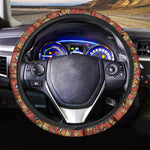 Orange Monarch Butterfly Print Car Steering Wheel Cover