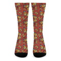Orange Monarch Butterfly Print Crew Socks