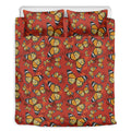 Orange Monarch Butterfly Print Duvet Cover Bedding Set
