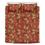 Orange Monarch Butterfly Print Duvet Cover Bedding Set