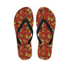 Orange Monarch Butterfly Print Flip Flops