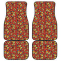 Orange Monarch Butterfly Print Front and Back Car Floor Mats