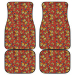 Orange Monarch Butterfly Print Front and Back Car Floor Mats