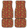 Orange Monarch Butterfly Print Front and Back Car Floor Mats