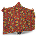 Orange Monarch Butterfly Print Hooded Blanket
