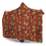 Orange Monarch Butterfly Print Hooded Blanket