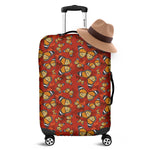 Orange Monarch Butterfly Print Luggage Cover