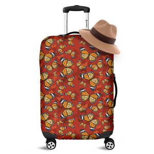 Orange Monarch Butterfly Print Luggage Cover