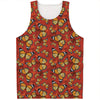 Orange Monarch Butterfly Print Men's Tank Top