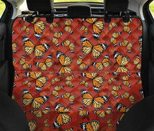 Orange Monarch Butterfly Print Pet Car Back Seat Cover