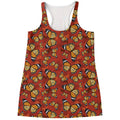 Orange Monarch Butterfly Print Women's Racerback Tank Top