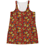 Orange Monarch Butterfly Print Women's Racerback Tank Top