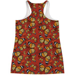 Orange Monarch Butterfly Print Women's Racerback Tank Top
