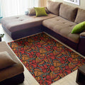 Orange Monarch Butterfly Wings Print Floor Mat