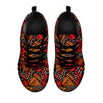 Orange Monarch Butterfly Wings Print Black Sneakers